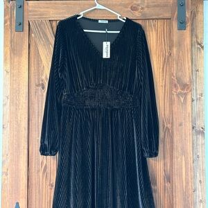 Zeagoo Black Velvet Dress